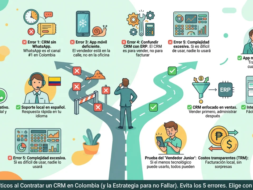 5 Errores Críticos al Contratar un CRM en Colombia (y la Estrategia para no Fallar)