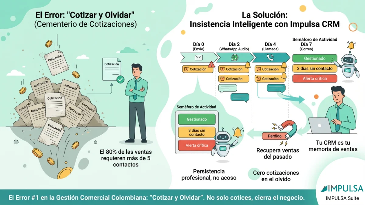 El Error #1 en la Gestión Comercial Colombiana: "Cotizar y Olvidar"