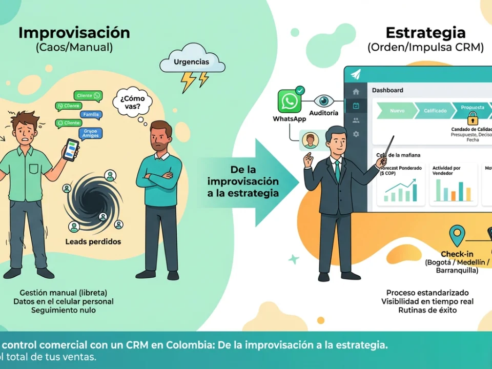 Cómo llevar el control comercial con un CRM en Colombia: De la improvisación a la estrategia