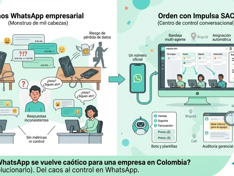 ¿Por qué WhatsApp se vuelve caótico para una empresa en Colombia? (Y cómo solucionarlo)